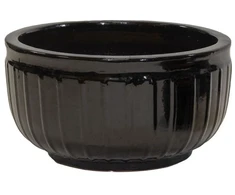 Mega Keraminis vazonas Glazed, apvalus, juodas, 45 x 24(A) cm