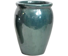 Mega Keraminis vazonas Glazed, apvalus, žalias, 37 x 50(A) cm - pažeistas