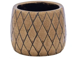 Mega Keraminis vazonas Shine Wyber, apvalus, rudas, 14,5 x 11(A) cm