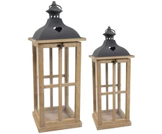 Mega Žibintas Lantern, kvadratinis, rudas, 25,5 x 66(A) cm