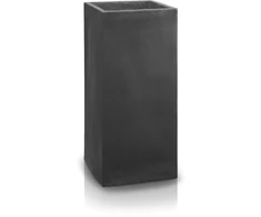 POLNIX Keraminis vazonas ECOLITE, kvadratinis, tams.pilkas, 28 x 60(A) cm