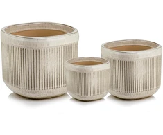 POLNIX Keraminis vazonas MOOD, 3 vnt.kompl., kvadrat., rudas, 22 x 21(A) cm