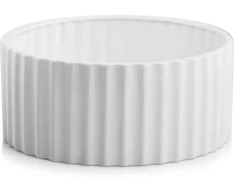 POLNIX Keraminis vazonas PIANO, apvalus, baltas, 26 x 13(A) cm