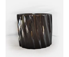POLNIX Keraminis vazonas PIANO, apvalus, juodas, 13 x 12(A) cm