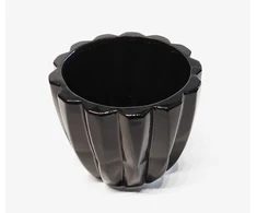 POLNIX Keraminis vazonas PIANO, apvalus, juodas, 13 x 12(A) cm