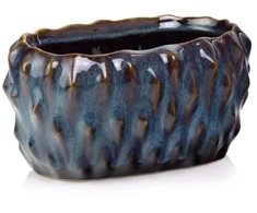 POLNIX Keraminis vazonas VINTAGE, ovalus, mėlynas, 29x19 x 13(A) cm