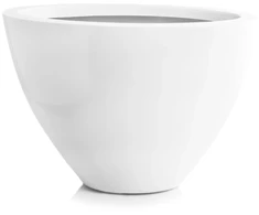 POLNIX Stiklo pluošto vazonas FIBERGLASS, ovalus, baltas, 55x28 x 35(A) cm