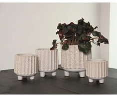 Pot&amp;Deco Keraminis vazonas, apvalus, pilkas, 13,8 x 15,5(A) cm