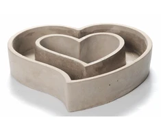Pot&amp;Deco Keraminis vazonas CHARLY, širdelės form., pilkas, 31x30,5 x 6(A) cm