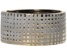 Pot&amp;Deco Keraminis vazonas FARA, apvalus, auksinis/pilkas, 18 x 9(A) cm