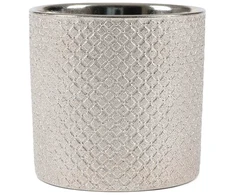 Pot&amp;Deco Keraminis vazonas GARRYA, apvalus, auksinis, 10,5 x 8,5(A) cm