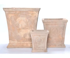 Pot&amp;Deco Keraminis vazonas ISIS, kvadratinis, rudas, 28 x 31(A) cm