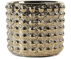 Pot&amp;Deco Keraminis vazonas LIS, apvalus, auksinis, 14,5 x 13(A) cm