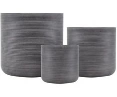 Pot&amp;Deco Keraminis vazonas NAPATA, apvalus, pilkas, 42 x 41(A) cm