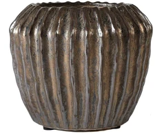Pot&amp;Deco Keraminis vazonas NOLANA, apvalus, rudas, 12,5 x 10,5(A) cm
