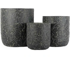 Pot&amp;Deco Keraminis vazonas VICTORIA, apvalus, juodas, 45 x 50(A) cm
