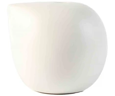 Pot&amp;Deco Vaza, apvali, balta, 16 x 14,5(A) cm