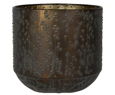 Ter Steege Metalinis vazonas LIAN, apvalus, rudas, 15 x 16(A) cm
