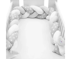 Apsauginis lovelės čiužinio užvalkalas New Baby, pilkos ir baltos spalvos, su žvaigždutėmis