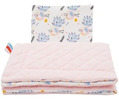 Apverčiamas aksominis rinkinys vežimėliui New Baby Peacocks rožinis