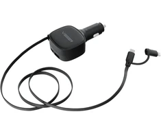 Automobilinis įkroviklis VEGER USB C + kabelis USB C / Lightning QC PD 84W CC89 juodas
