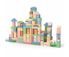 Baby Mix Mediniai safari kaladėlių rinkinys 120 vnt Montessori