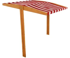 Baldakimas vaikų medinei smėlio dėžei Baby Mix 120x120 cm raudonas ir baltas