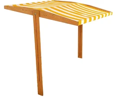 Baldakimas vaikų medinei smėlio dėžei Baby Mix 120x120 cm geltonas ir baltas