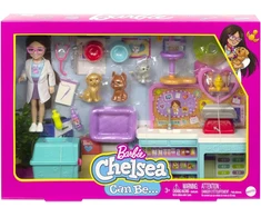 Barbie Chelsea veterinarijos žaislų rinkinys su naminių gyvūnėlių priežiūra HGT12 Mattel