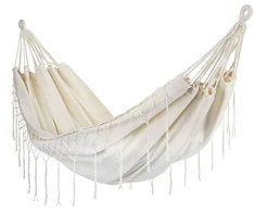 Bauerkraft Dvivietis sodo hamakas su kutais boho stiliaus 200x150 cm smėlio spalvos supynės gultas