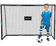 Bauerkraft Metaliniai futbolo vartai su treniruočių tinklu žaidimui 180x120x60 cm juodos ir mėlynos spalvos