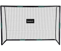 Bauerkraft Metaliniai futbolo vartai su treniruočių tinkleliu žaidimui futbolu 180x120x60 cm juodos ir žalios spalvos