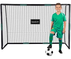 Bauerkraft Metaliniai futbolo vartai su treniruočių tinkleliu žaidimui futbolu 180x120x60 cm juodos ir žalios spalvos