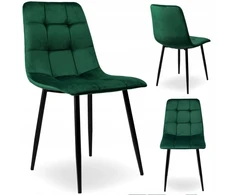 Bauerkraft Minkšta aksominė kėdė svetainei, valgomajam, aksominė velvet loft butelių žalia