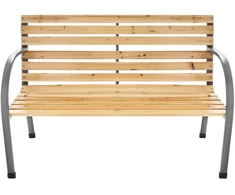 Bauerkraft Sodo suolas 120 cm su atlošu, parkinis, medinis, metalinis, terasai, balkonui