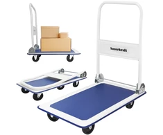 Bauerkraft Sulankstomas sandėlio transportavimo platforminis vežimėlis, 150 kg