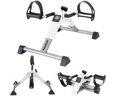 Bauerkraft Sulankstomas treniruoklis dviračiui, reabilitacinis, rotorinis, 2in1, LCD ekranas, baltas