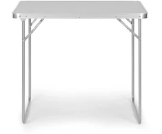 Bauerkraft Sulankstomas turizmo staliukas su lagaminu ir rankena 80x60x70 cm sidabro spalvos