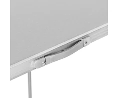 Bauerkraft Sulankstomas turizmo staliukas su lagaminu ir rankena 80x60x70 cm sidabro spalvos