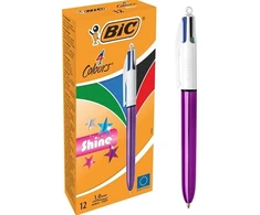 Bic Rašiklis 4 spalvų Shine violetinis 12 vnt