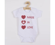 Bodis su spaudiniu New Baby MADE IN LOVE, dydis 86 (12-18 mėn.)