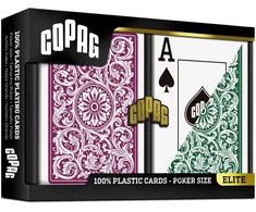 Cartamundi Pokerio kortos Copag, žalios/bordo, 2 vnt