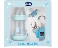 Chicco Dovanų rinkinys naujagimiui berniukui su buteliuku ir čiulptuku