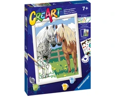 CreArt paveikslas pagal skaičius Laimingi arkliai 23708