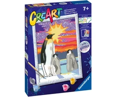 Piešimo pagal skaičius rinkinys CreArt Ravensburger 23702 Penguin Pals