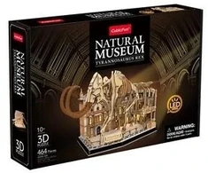 CubicFun 3D dėlionė muziejus su mamuto skeletu LED apšvietimu 464 detalės