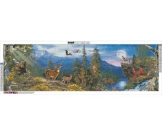 Didelė deimantinė mozaika panorama kalnų 120x40cm