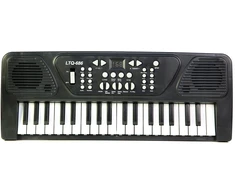Dideli organkai, pianinas, klaviatūra su mikrofonu