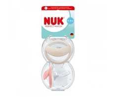 Dummy NUK Perfect Match 0-6 mėn. 2 vnt. smėlio ir raudonos spalvos
