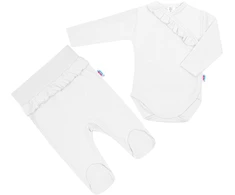 Dviejų dalių kūdikio rinkinys New Baby Stripes, baltas, dydis 86 (12-18 mėn.)